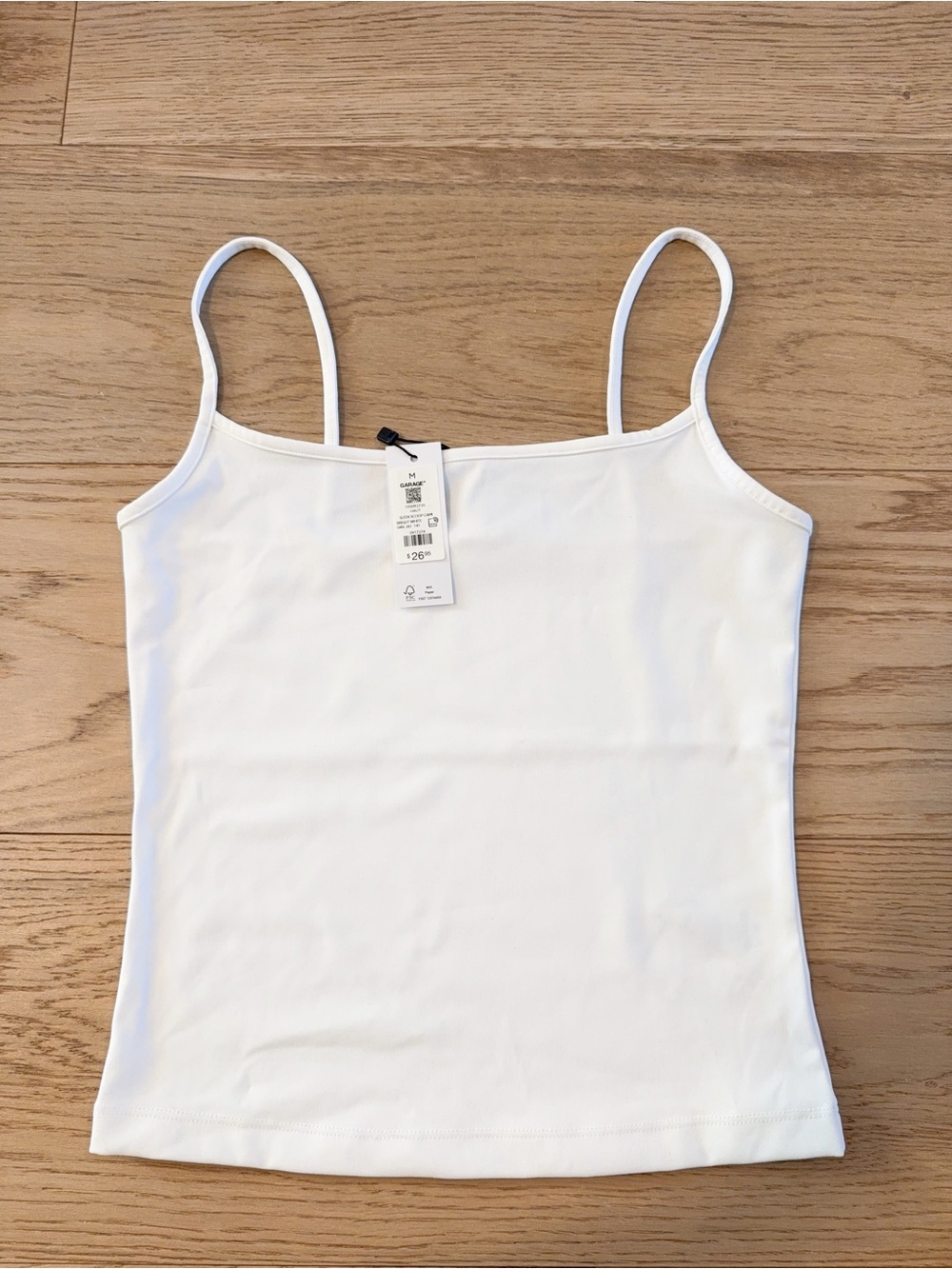NWT 100092730 Garage sleek SCOOP CAMI bright white M